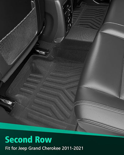 Floor Mats for Jeep Grand Cherokee: 2011-2021(Not for L), All Weather Floor Liners Car Accessories for Grand Cherokee 2021 2020 2019 2018 2017 2016 2015 2014 2013 2012 2011, 3PCS Lightweight Tough XPE