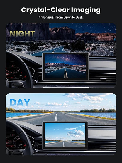 Portable Carplay Screen for Car, 9" Car Stereo Wireless CarPlay & Android Auto Touch Screen,4K Dash Cam/1080P Backup Camera/GPS Navigation/Mirror Link/Bluetooth//FM/Siri