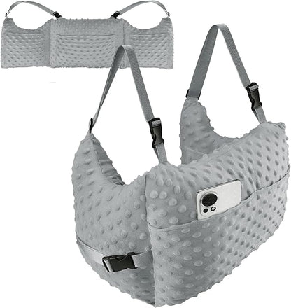 Post-Surgery Mastectomy Heart Chest Pillow with Pockets, Grey Comfort