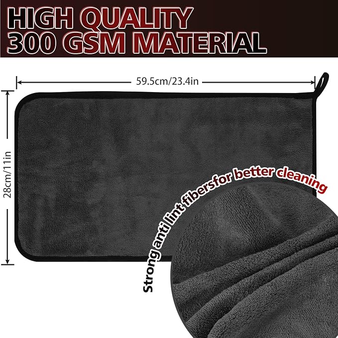 2 Pack Microfiber Cleaning Cloth, 23"x 11" Extra Large Microfiber Towels, Ultra Absorbent Car Washing Towels, Reusable Lint Free Streak Free Cleaning Rags for Car, Kitchen, and Window