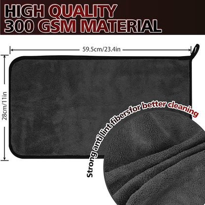 2 Pack Microfiber Cleaning Cloth, 23"x 11" Extra Large Microfiber Towels, Ultra Absorbent Car Washing Towels, Reusable Lint Free Streak Free Cleaning Rags for Car, Kitchen, and Window