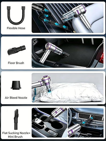 Handheld Car Vacuum Cordless, 22000Pa High Power Car Vacuum Cleaner and Air Duster, 2026 Upgrade 4-in-1 Car Vacuum Portable Cordless with 10 Multi-Nozzles for Small Jobs, Car, Home, Desk, Keyboard