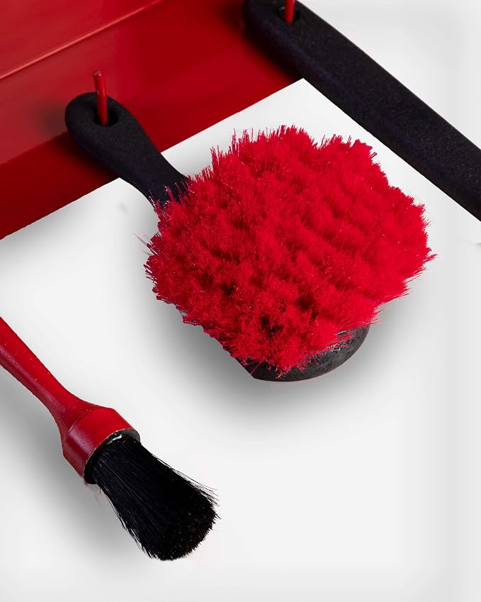 Adam's Polishes Brush Holder All Purpose Garage Shelf - Thick Gauge Steel Construction - Durable, All Metal System Safely Stores Your Detailing Brushes & Tools