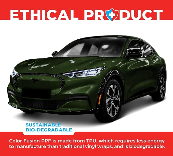 ColorFusion PPF by VViViD, Gloss Dark Olive Green Dry Apply PPF Vinyl Car Wrap Roll 1ft x 5ft