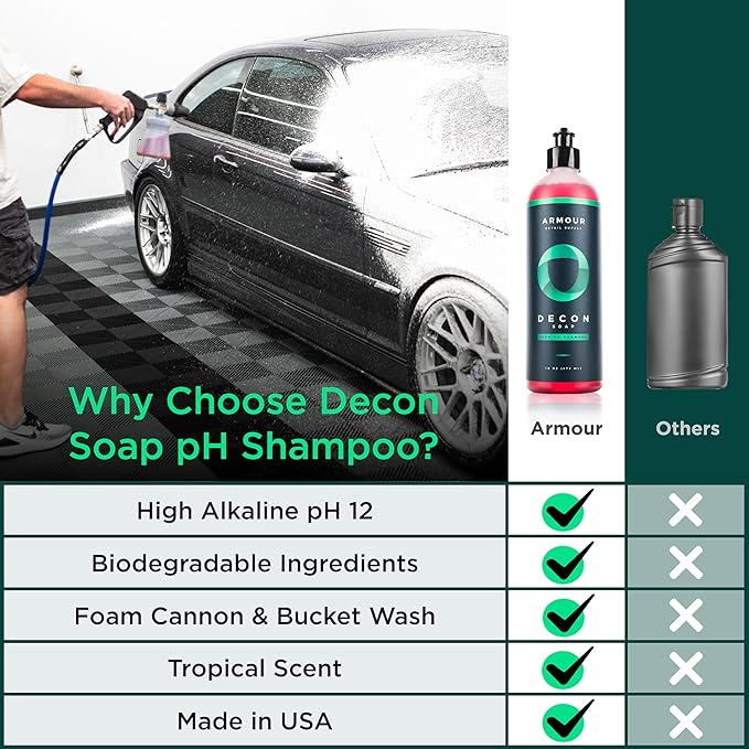 Armour Detail Supply - Decon Soap - High-pH Decontamination Shampoo - Alkaline Degreasing Agents and Biodegradable Ingredients - 16 oz