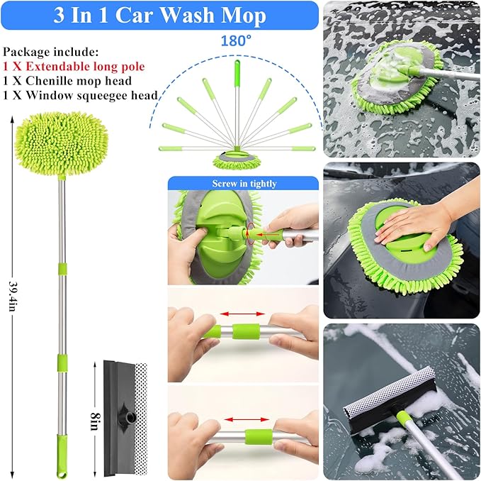 42Pcs Car Wash Detailing Kit Cleaning Set with Foam Gun Sprayer, Long-Handle Brush, Collapsible Bucket, Large Wash Mitt, Towels, Complete Interior & Exterior Car Washing Supply Set (Blue)