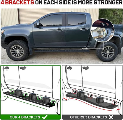 COMNOVA 6 Inches Running Boards Compatible with 2015-2026 Chevrolet Colorado/GMC Canyon Crew Cab, Running Boards & Steps for Colorado (Black)