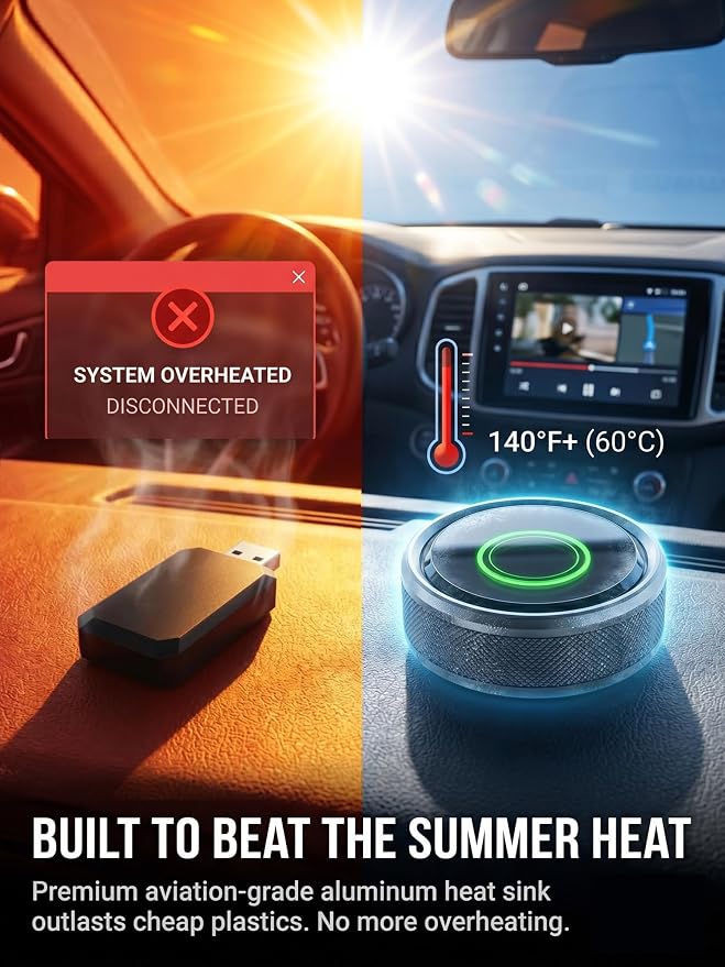 Wireless CarPlay Adapter for iPhone, 5.8GHz Mini Chip for 5s Auto-Connect, Converts Factory Wired to Wireless CarPlay, Single-Device Dedicated Connection, Only for iPhone/Wired Cars