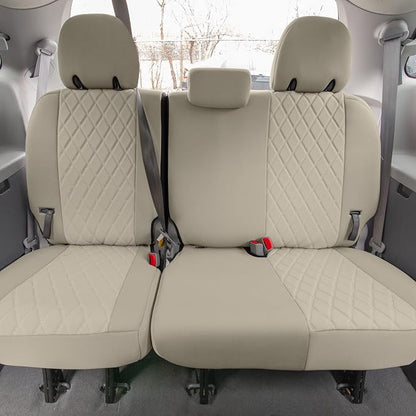 FH Group Custom Fit Car Seat Covers Specifically Made for 2011-2020 Toyota Sienna 7 Seater with Ultraflex Neoprene Water Resistant Automotive Seat Covers - Full Set Solid Beige