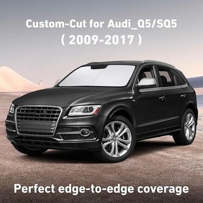 EcoNour Windshield Sunshade Compatible for Audi Q5/SQ5 2009-2015 2016 2017, Sun Visor for Front Windshield & Window Sun Shade Cover, UV Heat Blocker & Protector, Car Accessories