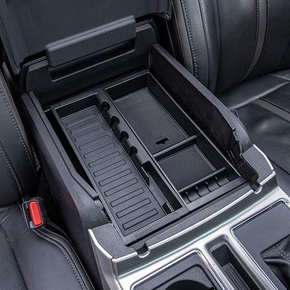 PIMCAR Compatible with Ford 2015-2020 F150, 2017-2022 F250 F350 F450, 2018-2024 Expedition Center Console Organizer Insert Tray Pallet Storage Accessories (Work Great with The Factory Tray)-One Piece