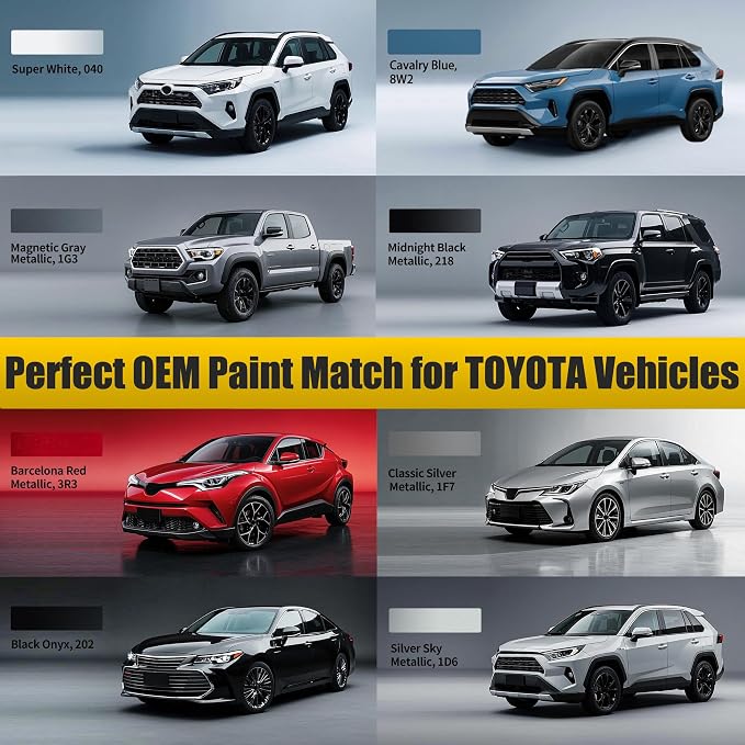 1F7 Classic Silver Metallic Touch Up Paint Compatible with Toyota, Exact Match Car Paint Pen Automotive Scratch Repair Remover Kit Quick & Easy Solution for Vehile Chips and Nicks