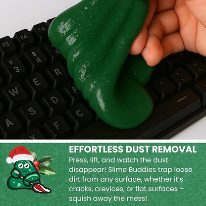 Slime Buddies Car Cleaning Gel Putty - Pine Scented Interior Detailing Tool for Cup Holders, Air Vents & Keyboard - Reusable Auto Detailing Accessories - Dust Remover Goop