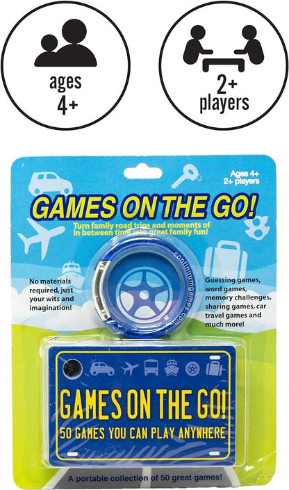 Games on the Go by Continuum Games - Portable Roadtrip Family Games to Challenge and Entertain for 2+ players , Blue