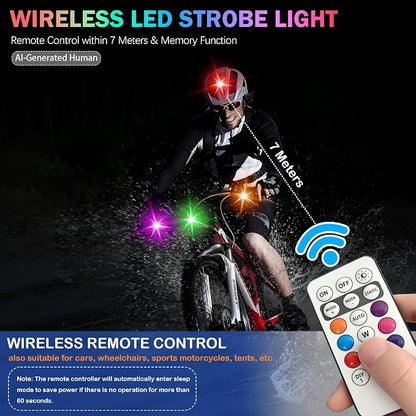 Wireless LED Lights for Car 10 Pack Remote Strobe Warning Waterproof | USB C charging, adjustable 8 colors & 10 strobe flash modes, anti-collision, fits car, truck, motorcycle, bike, drone