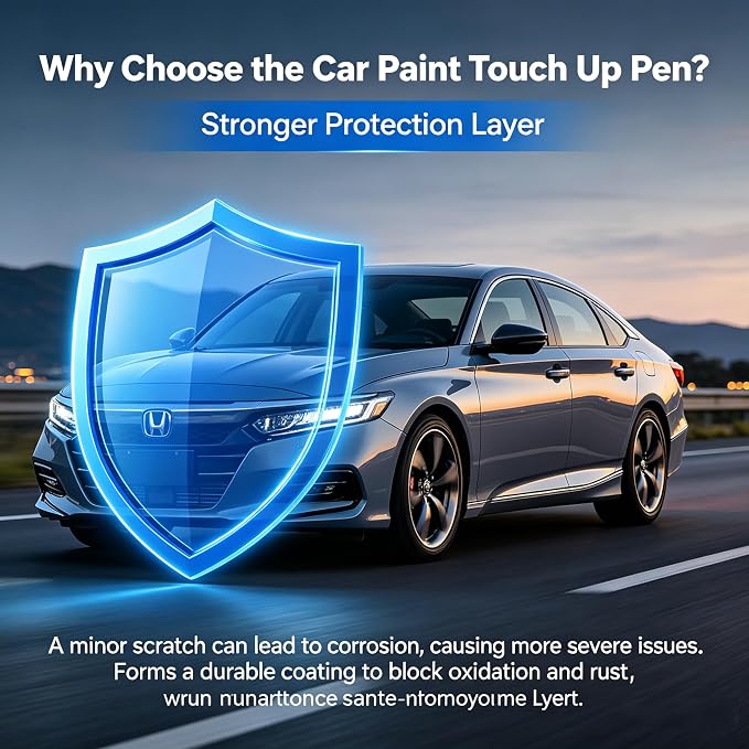 Crystal Black Pearl(NH-731P) Touch Up Paint for Honda 2-in-1 Car Scratch Repair Pen for Rock Chips, Door Scratches & Paint Nicks Exact Color Match Quick Dry DIY Fix for Civic Accord CR-V