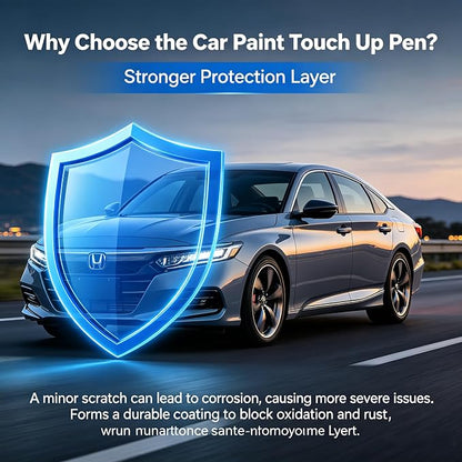 Meteorite Grey Metallic(NH-904M) Touch Up Paint for Honda 2-in-1 Car Scratch Repair Pen for Rock Chips, Door Scratches & Paint Nicks Exact Color Match Quick Dry DIY Fix for Civic Accord CR-V