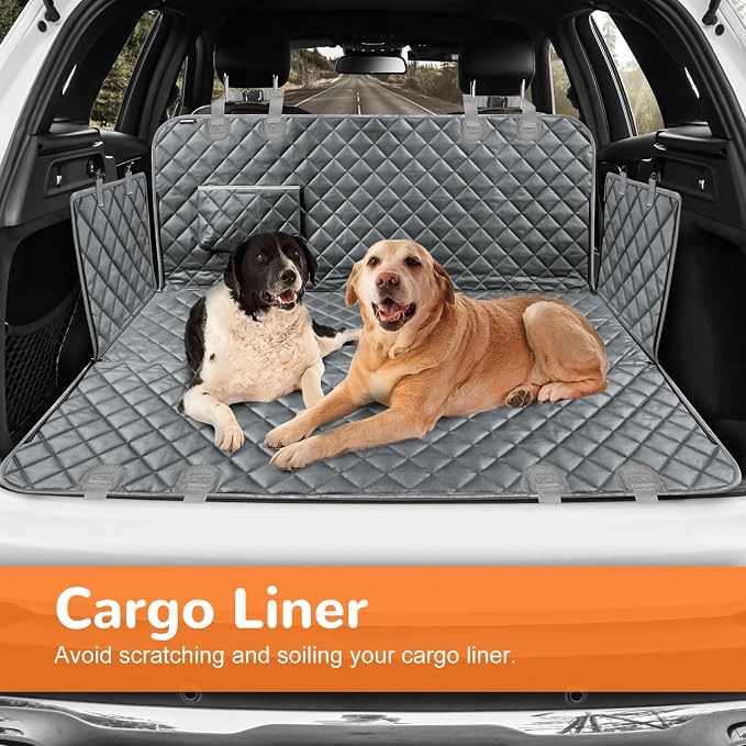 URPOWER Dog Car Seat Cover for Pets 100% Waterproof Seat Cover Hammock 600D Heavy Duty Scratch Proof Nonslip Durable Soft Back Seat Covers for Full Size Trucks