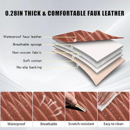 WELLDO Car Seat Cover, 2 Seats, Brown | Waterproof, Scratch-Resistant, Breathable & Easy to Clean, Universal Fit for SUV Sedan Truck, Full Set