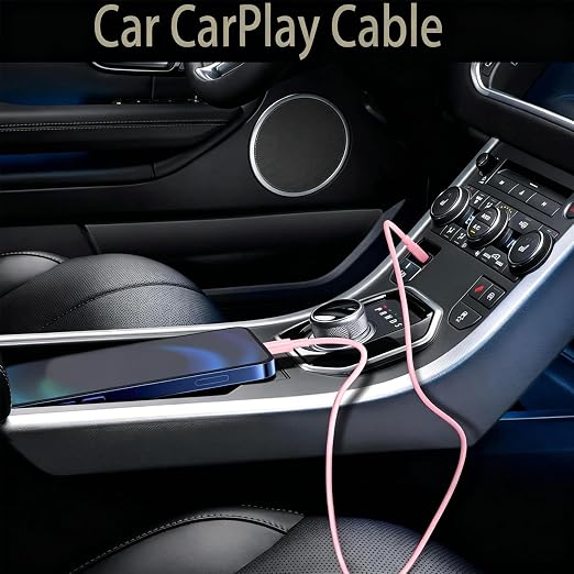 Cute Pink iPhone 17/17E Car Carplay Charger Cable for iPhone 17/16/15, 15/16/17 Pro Max 15 16 Plus Charging cable, USB A to USB C for iPad 10th Gen iPad Pro, Air 5th 4th Mini 6th Replacement (3.3 FT)