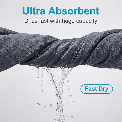 2-Pack 1200 GSM Microfiber Car Drying Towels, 71" x 24" Large Absorbent Towel for Auto Detailing, Streak-Free & Scratch-Free for Cars, SUVs, Trucks with Edgeless Design