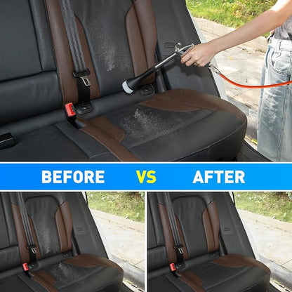 MYPIN Car Cleaning Gun, 6-9.2Bar, High Pressure Air Blow Gun with 2 Set Nozzle&Towel, Interior Car Cleaning for Vehicle Upholstery Carpet Seat