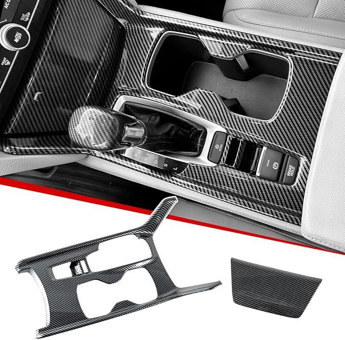 Carbon Fiber Gear Shift Panel Cover Compatible with 2018-2022 10th Gen Honda Accord Gas