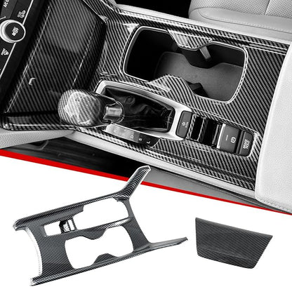 Carbon Fiber Gear Shift Panel Cover Compatible with 2018-2022 10th Gen Honda Accord Gas