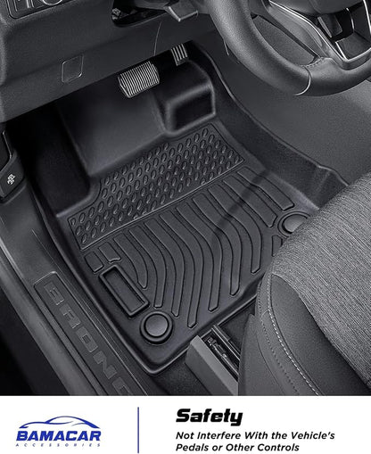All Weather Floor Mats Cargo Liner for Ford Bronco Sport 2026 2025-2021,TPE Full Set Carpets Trunk Mat for Base Big Bend Badlands Accessories (ONLY for Sport),4pcs