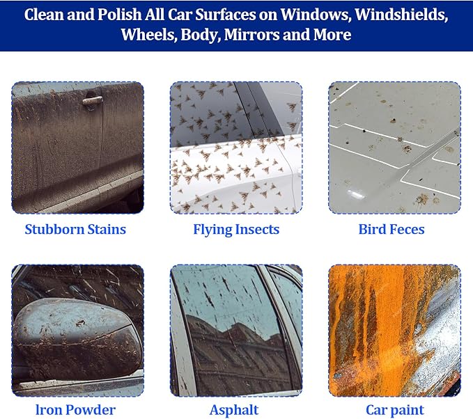 Giantree Clay Mitt - Auto Detailing Microfiber Clay Bar, Medium Grade, Blue