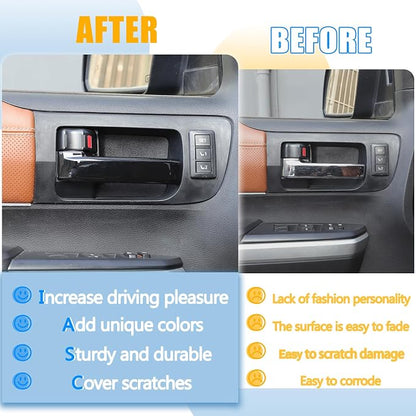 ABS Car Inner Door Handle Decoration Cover Trim Fit for Toyota Tundra/Sequoia 2007-2021 Interior Car Accessories (Glossy Black)