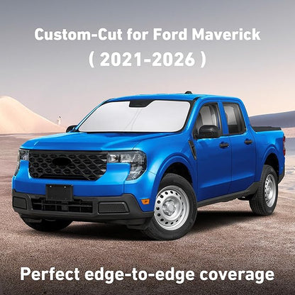 EcoNour Windshield Sunshade Compatible for Ford Maverick 2021-2024 2025 2026, Sun Visor for Front Windshield & Window Sun Shade Cover, UV Heat Blocker & Protector, Car Accessories