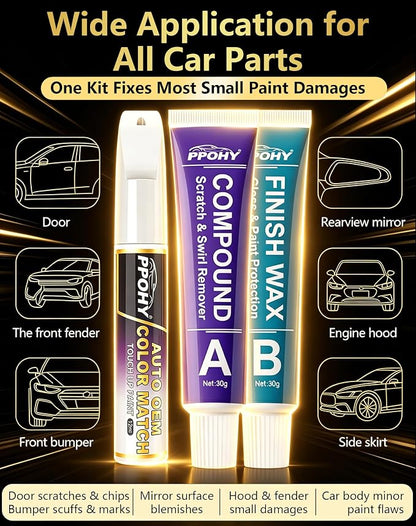 Race Red (PQ) Touch Up Paint for Ford with A/B Wax OEM Exact Match,Scratch Repair Kit,2-In-1 Tip/Brush,Quick Dry Anti-Rust Waterproof Paint F-150,Mustang,Explorer,Bronco
