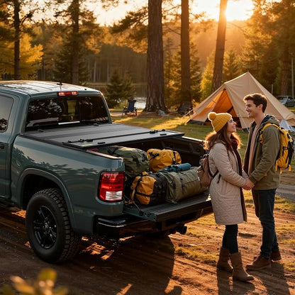 AUTOSAVER88 Low-Profile Hard Quad Fold Truck Bed Tonneau Cover Fit for Toyota Tacoma 2024-2026 (Excl. Trail Edition), 5ft Bed with Deck Rail System