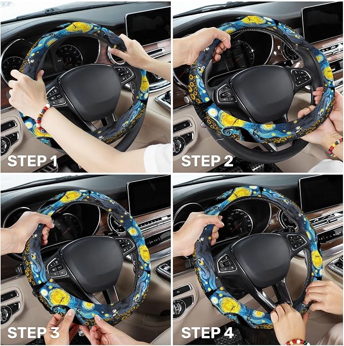GENANY Horror Movie Character Steering Wheel Cover, Non Slip Polyester Wheel Protector for Car SUV Truck, Universal 15 Inch