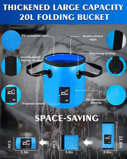 Car Cleaning Kit：40 Pcs Interior Windshield and Window Cleaner Detailing Set；Wheel & Tire Brush；Car Wash Mitt；Cleaning Bucket；Total Care Supplies；Towels；Automotive Tools