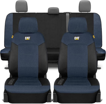 CAT MeshFlex Seat Covers Full Set for Full-Size Pickup Trucks Only - Blue | Front Bucket Seat Covers & 60/40 Split Rear Bench Protector – Interior Accessories For F-150, Silverado, Ram, Sierra & Tundra