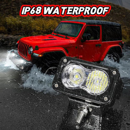 LED Pod Light Yellow Off Road Driving Cube Light LED Ditch Backup Work Lights Combo Bumper Light Bar Pods for Truck Pickup ATV UTV SUV 4x4 Motorcycle Boat
