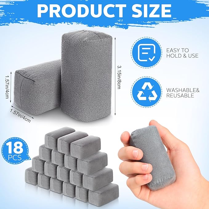 Riakrum 18 Pack Microfiber Applicator Pads Suede Car Detailing Sponge Ceramic Coating Applicator Pads Coating Sponge for Cars Graphene Metal Plastic Trim Ceramic Spray Applying Wax(Gray)