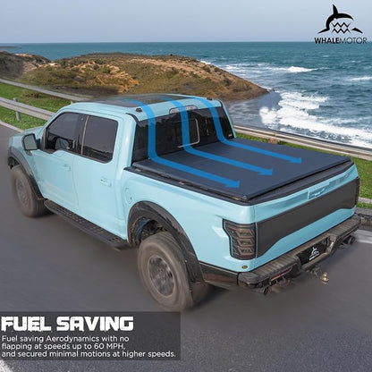 Truck Bed Tonneau Cover Compatible with Dodge Ram 1500(2002-2026), 2500&3500(2003-2026) 8 ft Long Box w/o Rambox, Soft Roll Up Style