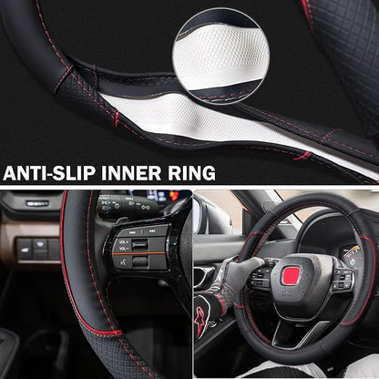 Steering Wheel Cover for Dodge 1989-2011 RAM 1500 2500 3500, Charger, Durango, Challenger - Rugged Durability & Interior Upgrade for Dodge 14.5-15 inch (Red-Standard Size)