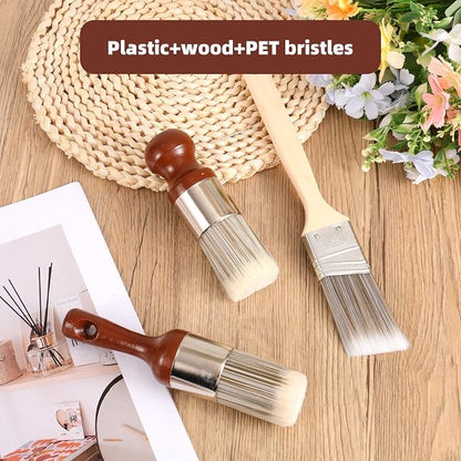 3pcs Salve Brush for Furniture, Leather & Wood Cleaning Brushes with Soft Nylon & Polyester Bristles Furniture Care Brushes for Leather Sofa Car Seats Wood Surfaces