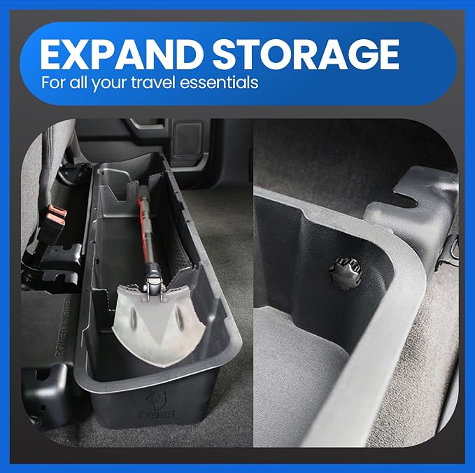 Tyger Auto Rear Under Seat Storage Box Compatible with 2015-2026 Ford F-150; 2017-2026 F-250 F-350 SD Supercrew Cab, Custom-Fit Cargo Organizer Console | TG-CB5F8868