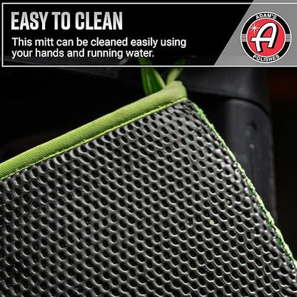 Adam's Clay Mitt (Green, 2pk) - Car Detailing Medium Grade Clay Mitt Glove Quickly Removes Debris from Your Vehicle Exterior Paint, Glass, Wheels, Chrome & More
