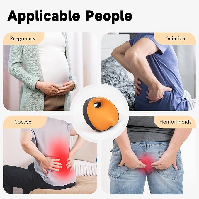Donut Pillow Seat Cushion with Memory Foam for Tailbone Pain & Sciatica Relief - Ergonomic Hollow Office Chair Pad with Breathable Cover for Home Car Driving