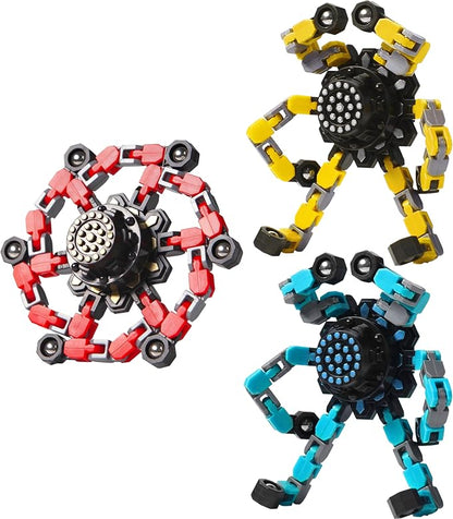 Gokeey Transformable Fidget Spinners 3 Pcs for Kids and Adults Stress Relief Sensory Toys for Boys and Girls Fingertip Gyros for Party Favors Goodie Bag Stuffers for Kids