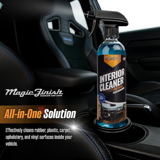 Magic Finish Interior Cleaning Spray (16 fl oz) – All-in-One Car Cleaner Spray for Seats, Dashboards & Consoles – Fast-Acting Car Cleaning Supplies for Rubber, Plastic, Carpet & Upholstery
