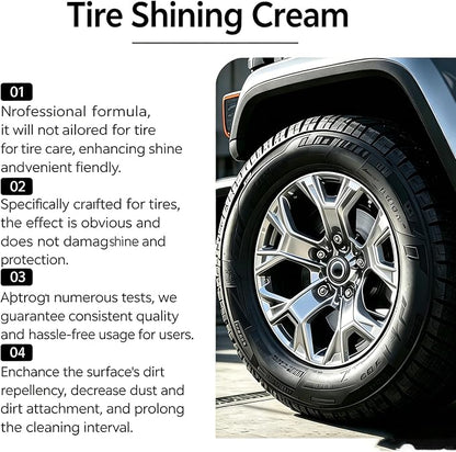 2Pcs Car Tire Shine with Sponge, Tire Coating Paste, Tire Polishing Paste, for Cars Trucks Motorcycles RVs & More, Create a Moist, Glossy Effect