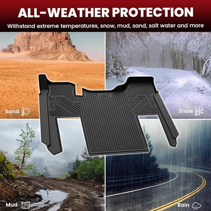 Lasfit Floor Mats for Kenworth T680 2013-2026/ T880 2014-2026, All-Weather Protection TPE Car Liners for Kenworth T680/T880 Accsessories, Black, Easy to Clean