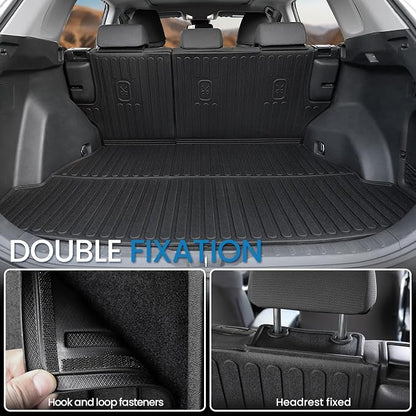 Floor Mats Set for Toyota RAV4 2019-2025 (Both for Gas & Hybrid), Extra Door Sill Guards, All Weather TPE Cargo Mat Backrest Mat Cargo Liner Car Accessories